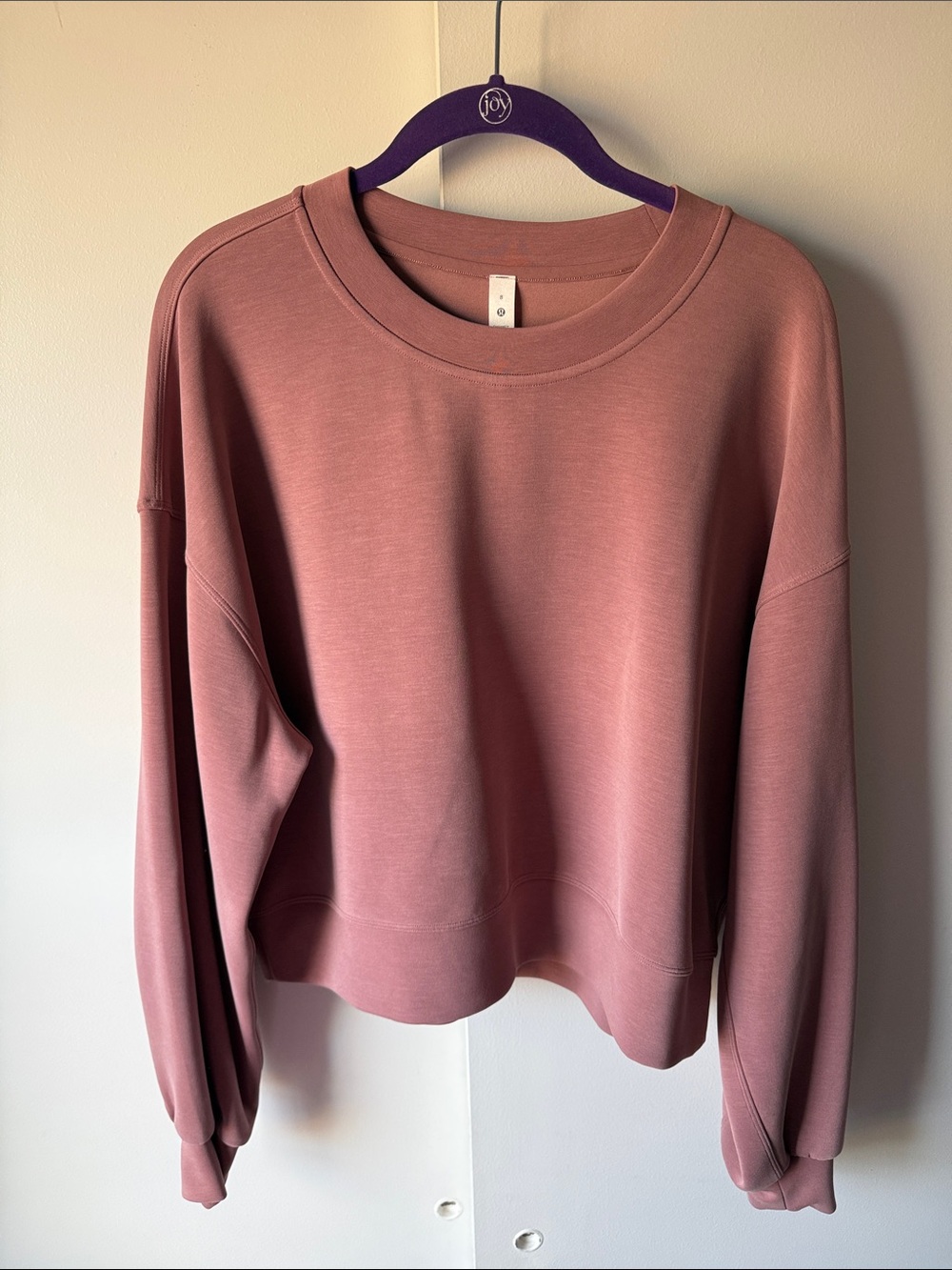 Lululemon Perfectly Oversized Crop Crew *Softstreme in Spiced Chai